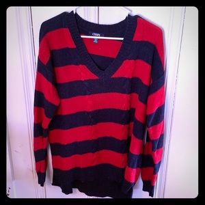 Striped Blue and Red Sweater (Chaps)